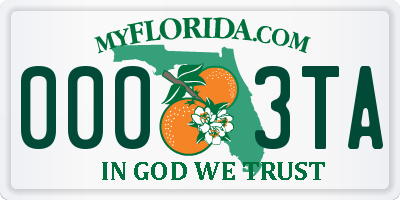 FL license plate 0003TA