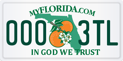 FL license plate 0003TL