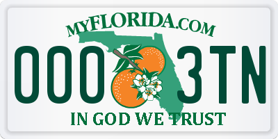 FL license plate 0003TN
