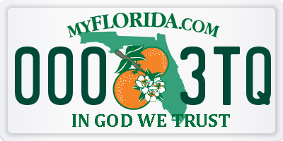 FL license plate 0003TQ