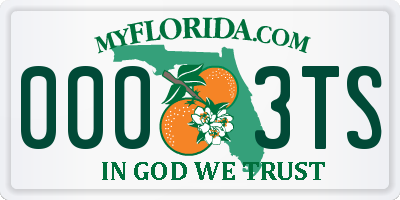 FL license plate 0003TS