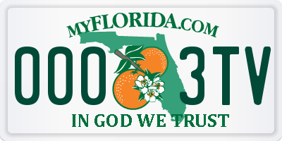 FL license plate 0003TV