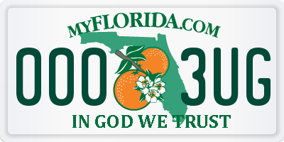 FL license plate 0003UG