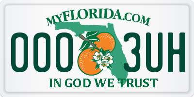 FL license plate 0003UH