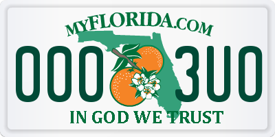 FL license plate 0003UO