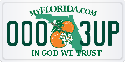 FL license plate 0003UP