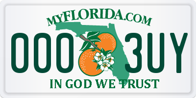 FL license plate 0003UY