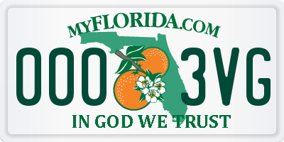 FL license plate 0003VG