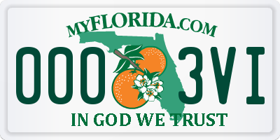 FL license plate 0003VI