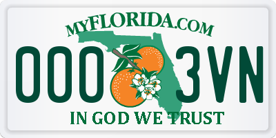 FL license plate 0003VN