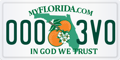FL license plate 0003VO