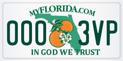 FL license plate 0003VP