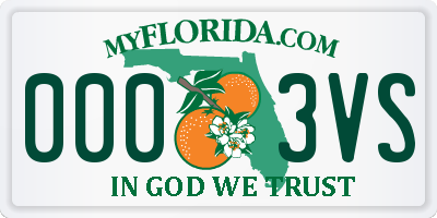 FL license plate 0003VS