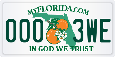 FL license plate 0003WE