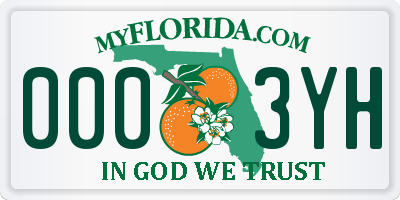 FL license plate 0003YH