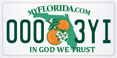 FL license plate 0003YI