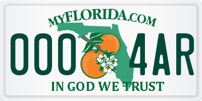 FL license plate 0004AR