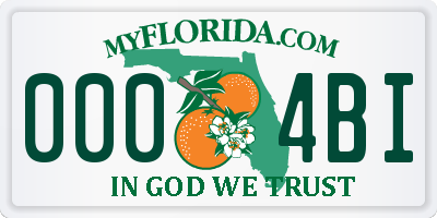 FL license plate 0004BI