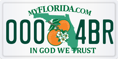 FL license plate 0004BR