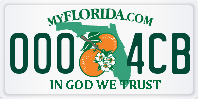 FL license plate 0004CB