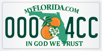 FL license plate 0004CC