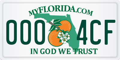 FL license plate 0004CF