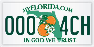 FL license plate 0004CH