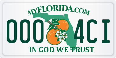 FL license plate 0004CI