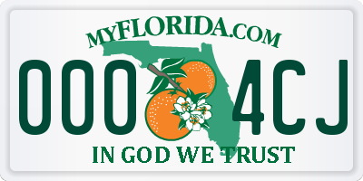 FL license plate 0004CJ