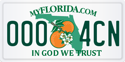 FL license plate 0004CN