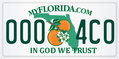 FL license plate 0004CO