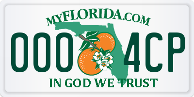 FL license plate 0004CP