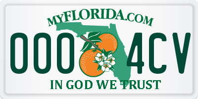 FL license plate 0004CV