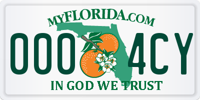 FL license plate 0004CY