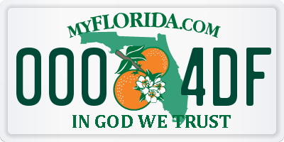 FL license plate 0004DF