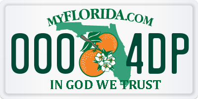 FL license plate 0004DP