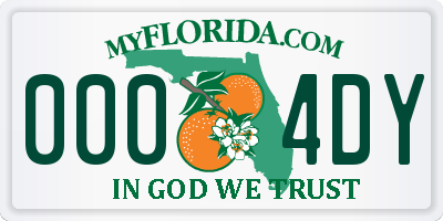 FL license plate 0004DY