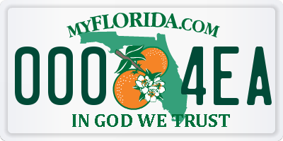 FL license plate 0004EA