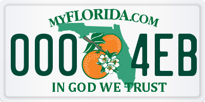 FL license plate 0004EB