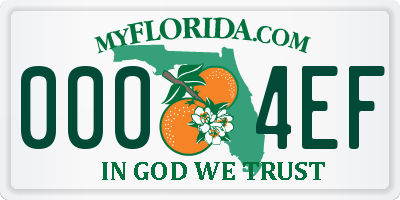 FL license plate 0004EF