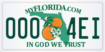 FL license plate 0004EI
