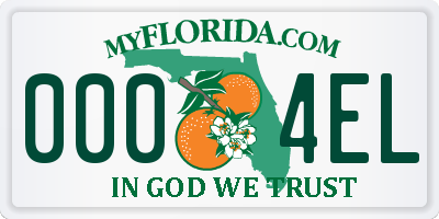 FL license plate 0004EL