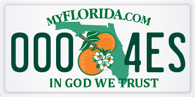 FL license plate 0004ES