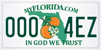 FL license plate 0004EZ