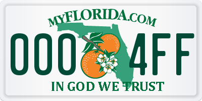 FL license plate 0004FF