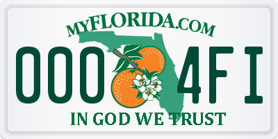 FL license plate 0004FI