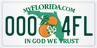 FL license plate 0004FL