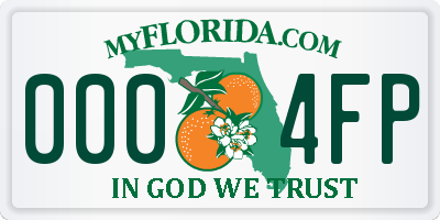 FL license plate 0004FP