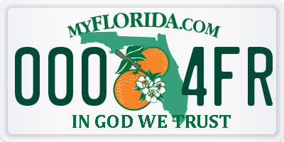 FL license plate 0004FR