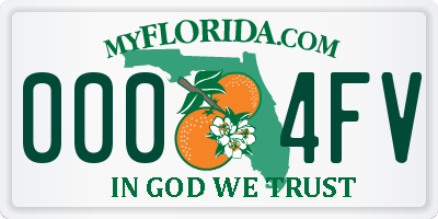 FL license plate 0004FV